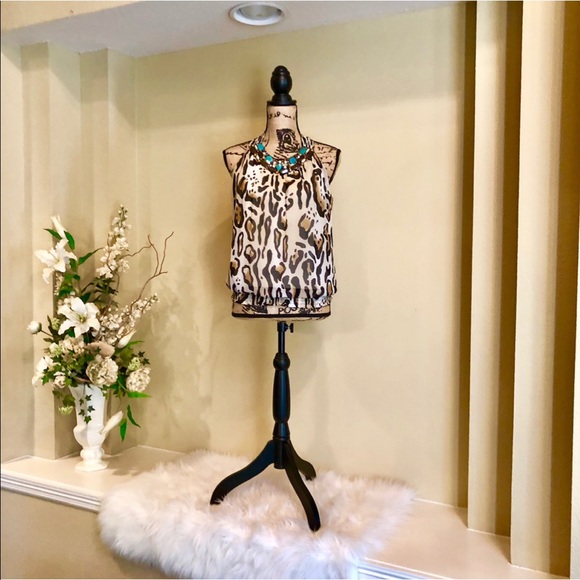 ~Cache~ Cheetah animal print and stone blouse - Picture 2 of 6